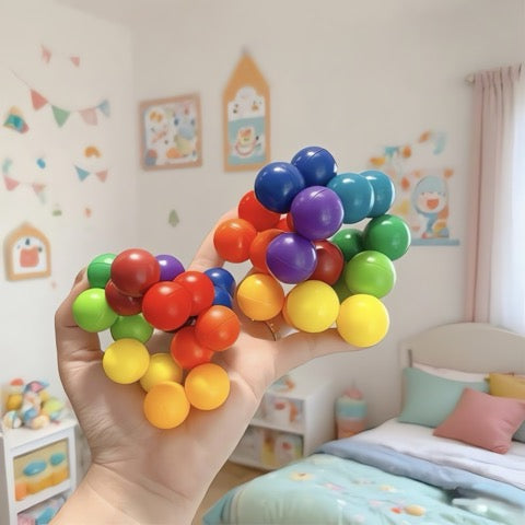 A fidget toy designed to help children manage stress and anxiety in a calm corner setting