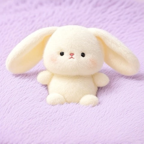 Plush toy rabbit on a purple background